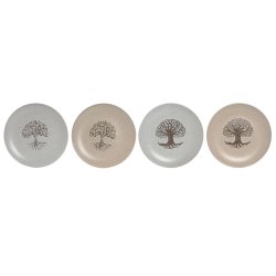 Platt skl Home ESPRIT Vit Beige Stengods Traditionell 20 x 20 x