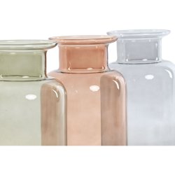 Vas Home ESPRIT Bl Grn Ambra Glas 14,5 x 14,5 x 26,5 cm (3 ant