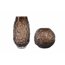 Vas Home ESPRIT Mrkbrun Glas Modern 21,5 x 21,5 x 19 cm