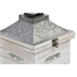 Lyktsats Home ESPRIT Naturell Glas Gran Arab 26,5 x 26,5 x 65 cm