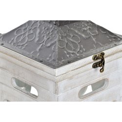 Lyktsats Home ESPRIT Vit Glas Gran Etnisk Arab 26 x 26 x 66 cm (