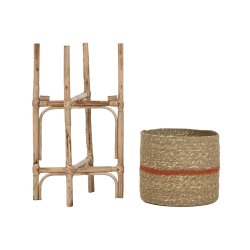 Set med planteringskrl Home ESPRIT Naturell Jute Mangotr 26 X