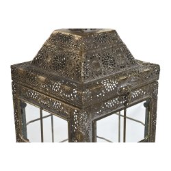 Lyktsats Home ESPRIT Gyllene Metall Glas Arab 26 x 26 x 53 cm (2