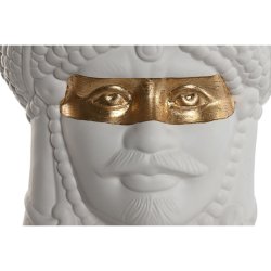 Kruka Home ESPRIT Vit Gyllene Porslin 15 x 15 x 26.5 cm (2 antal