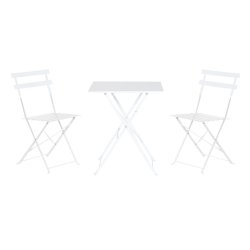 Bordsgrupp med 2 stolar Home ESPRIT Vit 60 x 60 x 71 cm