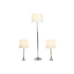 Golvlampa Home ESPRIT Vit Silvrig 50 W 220 V 35 x 35 x 150 cm (3