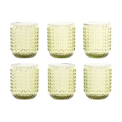 Glasset Home ESPRIT Grn Glas Med relief 275 ml (6 antal)
