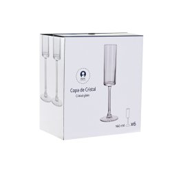 Champagneglas Home ESPRIT Transparent Glas 160 ml (6 antal)