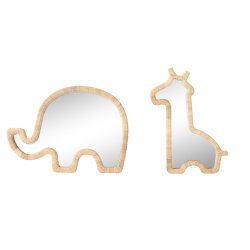 Vggspegel Home ESPRIT Naturell 43 x 3 x 60 cm (2 antal)