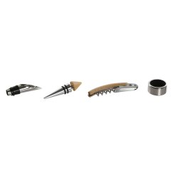 Set med Vintillbehr Home ESPRIT Naturell Bambu Rostfritt stl
