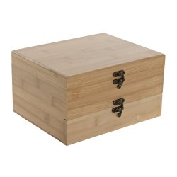 Set med Vintillbehr Home ESPRIT Naturell Bambu Rostfritt stl