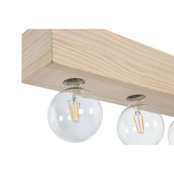 Taklampa Home ESPRIT Vit Svart Ljusbrun Tr 50 W 80 x 10 x 30 cm