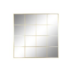 Vggspegel Home ESPRIT Gyllene Fnster 122 x 1 x 122 cm