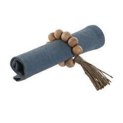 Dukring Home ESPRIT Naturell Jute Akaciatr Makram 7,5 x 2 x 7,