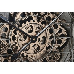 Vggklocka Home ESPRIT Gyllene Silvrig Glas Jrn Vintage 66,5 x