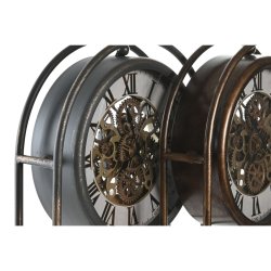 bordsklocka Home ESPRIT Svart Gyllene Vintage (2 antal)