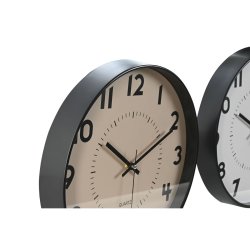 Vggklocka Home ESPRIT Vit Beige PVC 30 x 4 x 30 cm (2 antal)