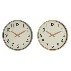 Vggklocka Home ESPRIT Beige Naturell PVC Tr 30 x 4,7 x 30 cm (