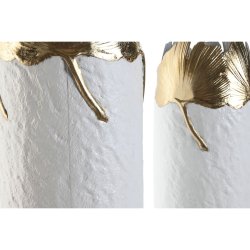 Set med 3 Vasar Home ESPRIT Vit Gyllene Metall 21 x 21 x 55 cm (