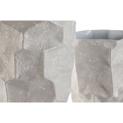 Set med 2 Vasar Home ESPRIT Beige Metall Modern 20 x 20 x 48 cm