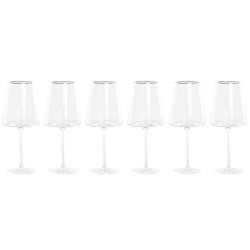 Platt champagne- och cavaglas Home ESPRIT Transparent Gyllene Gl