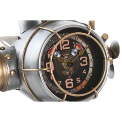 bordsklocka Home ESPRIT Gyllene Silvrig Flygplan Vintage