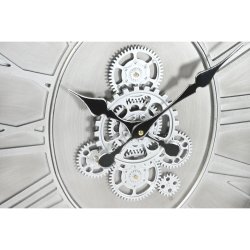 Vggklocka Home ESPRIT Silvrig Naturell Metall Glas furutr 50 x