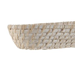 Uppsttning med Brickor Home ESPRIT Vit Naturell 44 x 18 x 7 cm