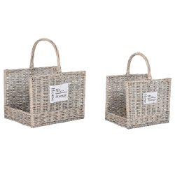Vedstll Home ESPRIT Naturell vide 47 x 35 x 54 cm