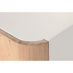 Nattduksbord Home ESPRIT Vit Naturell 40 x 35 x 50 cm