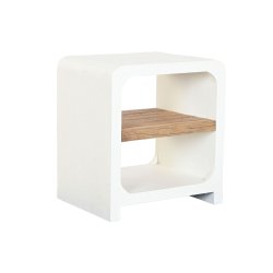 Nattduksbord Home ESPRIT Vit Naturell 50 x 40,5 x 55,5 cm