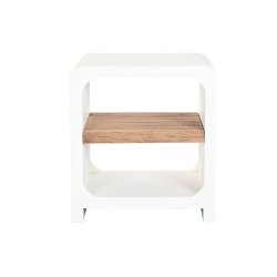 Nattduksbord Home ESPRIT Vit Naturell 50 x 40,5 x 55,5 cm