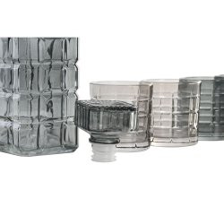 Set med glas och flaska Home ESPRIT Gr Glas Urban 900 ml