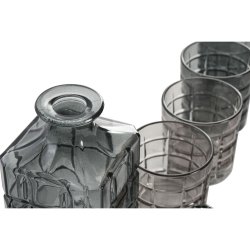 Set med glas och flaska Home ESPRIT Gr Glas Urban 900 ml