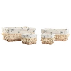 Tvttkorg Home ESPRIT Naturell vide Shabby Chic 36 x 25 x 16 cm