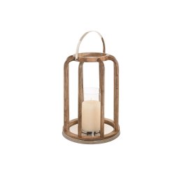 Ljusstakar Home ESPRIT Brun Silvrig Naturell Glas Mangotr 30 x