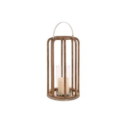 Ljusstakar Home ESPRIT Brun Silvrig Glas Mangotr 30 x 30 x 53 c