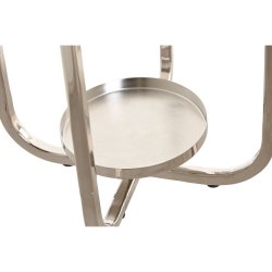 Ljusstakar Home ESPRIT Silvrig Glas Stl 21 x 21 x 49 cm