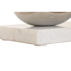 Ljusstakar Home ESPRIT Vit Silvrig Glas Marmor 40 x 13 x 22 cm