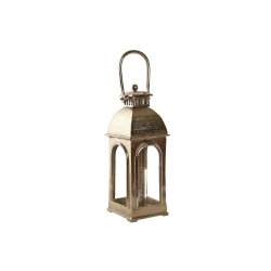 Lykta Home ESPRIT Gyllene Aluminium Glas Vintage 17 x 17 x 59 cm