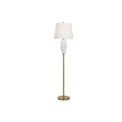 Golvlampa Home ESPRIT Vit Gyllene 220 V 43 x 43 x 170 cm