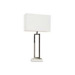 Bordslampa Home ESPRIT Vit Silvrig 50 W 220 V