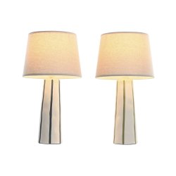 Bordslampa Home ESPRIT Bl Vit Grn 50 W 220 V (2 antal)