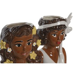 Kruka Home ESPRIT Vit Grn Keramik Urban