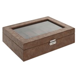 Smyckeskrin Home ESPRIT Brun Polyuretan Glas Tr MDF 30 x 20 x 8