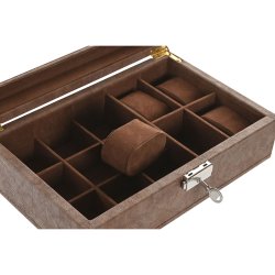 Smyckeskrin Home ESPRIT Brun Polyuretan Glas Tr MDF 25 X 16,5 X