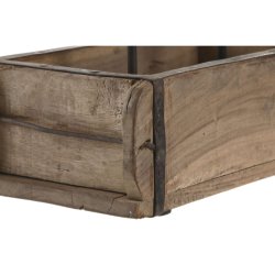 Ljusstakar Home ESPRIT Naturell Jrn Teak 60 x 15 x 14 cm