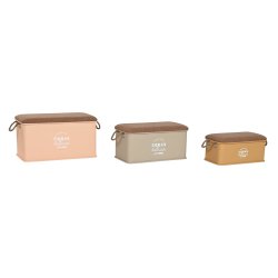 Koffertset Home ESPRIT Polyuretan Metall Urban 69,5 X 36,5 X 38,