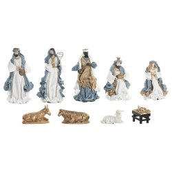 Julkrubba-set Home ESPRIT Bl Vit 20 x 15 x 30 cm (9 Delar)
