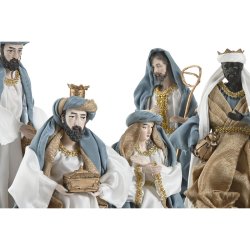 Julkrubba-set Home ESPRIT Bl Vit 20 x 15 x 30 cm (9 Delar)